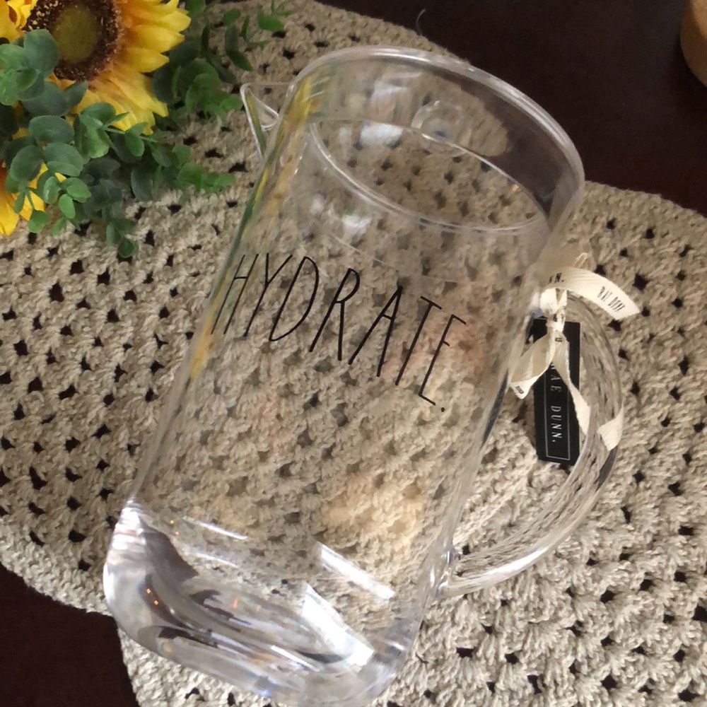 Rae Dunn Clear Acrylic Pitcher with “Hydrate” text - Picture 6 of 9